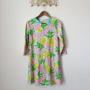 Little B's by Barbara Gerwit Girl's Dress XL 12 14 Pineapple Print
